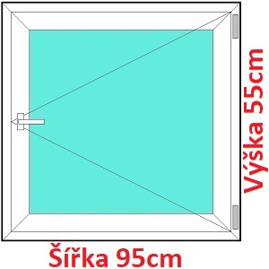 Plastov okna O SOFT ka 95 a 100cm Plastov okno 95x55 cm, otevrav, Soft