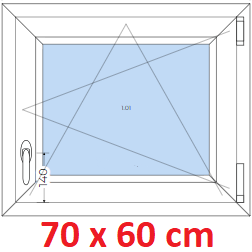 Otevrav / sklopn Plastov okno 70x60cm, otevrav a sklopn, Soft