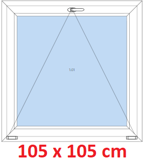 Jednokdl Plastov okno 105x105 cm, sklopn, Soft