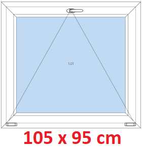 Jednokdl Plastov okno 105x95 cm, sklopn, Soft