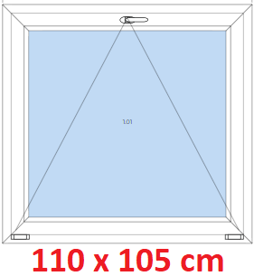 Jednokdl Plastov okno 110x105 cm, sklopn, Soft