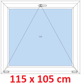 Jednokdl Plastov okno 115x105 cm, sklopn, Soft