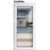 Lacn vchodov dvere plastov Soft WDS 3/3 sklo Krizet biele 100x210 cm, av (Obr. 0)