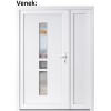 Dvojkrdlov vchodov dvere plastov Soft Megan+Panel Pln, Biela/Biela, 130x200 cm, prav (Obr. 1)