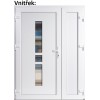 Dvojkrdlov vchodove dvere plastov Soft Megan+Panel Pln, Biela/Biela, 130x200 cm, av (Obr. 0)