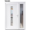 Dvojkrdlov vchodov dvere plastov Soft Megan+Sklo Nisip, Biela/Biela, 130x200 cm, prav (Obr. 1)