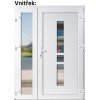 Dvojkrdlov vchodov dvere plastov Soft Megan+Sklo Nisip, Biela/Biela, 150x200 cm, prav (Obr. 0)