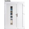 Dvojkrdlov vchodov dvere plastov Soft Megan+Panel Pln, Zlat dub/Biela, 130x200 cm, av (Obr. 0)