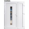 Dvojkrdlov vchodove dvere plastov Soft Hana+Panel Pln, Biela/Biela, 130x200 cm, av (Obr. 0)