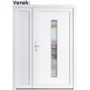 Dvojkrdlov vchodove dvere plastov Soft Hana+Panel Pln, Biela/Biela, 130x200 cm, av (Obr. 1)