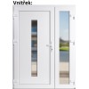 Dvojkrdlov vchodov dvere plastov Soft Hana+Sklo Nisip, Biela/Biela, 130x200 cm, av (Obr. 0)