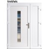 Dvojkrdlov vchodov dvere plastov Soft Hana+Panel Pln, Zlat dub/Biela, 130x200 cm, av (Obr. 0)