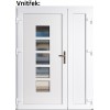 Dvojkrdlov vchodove dvere plastov Soft Lucy+Panel Pln, Zlat dub/Biela, 130x200 cm, av (Obr. 0)