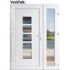 Dvojkrdlov vchodov dvere plastov Soft Lucy+Sklo Nisip, Biela/Biela, 130x200 cm, av (Obr. 0)