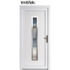 Plastov vchodov dvere Soft Hana Inox, Zlat dub/biela, 100x210 cm, prav, otvranie VON (Obr. 0)