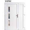 Dvojkrdlov vchodove dvere plastov Soft Julie+Panel Pln, Zlat dub/Biela, 130x200 cm, av (Obr. 0)