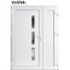 Dvojkrdlov vchodove dvere plastov Soft Venus+Panel Pln, Biela/Biela, 130x200 cm, av (Obr. 0)