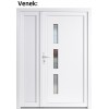 Dvojkrdlov vchodove dvere plastov Soft Venus+Panel Pln, Biela/Biela, 130x200 cm, av (Obr. 1)