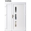 Dvojkrdlov vchodove dvere plastov Soft Venus+Panel Pln, Zlat dub/Biela, 130x200 cm, prav (Obr. 0)
