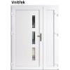Dvojkrdlov vchodove dvere plastov Soft Venus+Panel Pln, Zlat dub/Biela, 150x200 cm, av (Obr. 0)