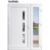 Dvojkrdlov vchodov dvere plastov Soft Venus+Sklo Nisip, Biela/Biela, 130x200 cm, av (Obr. 0)