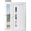 Dvojkrdlov vchodov dvere plastov Soft Venus+Sklo Nisip, Biela/Biela, 130x200 cm, prav (Obr. 0)