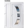 Dvojkrdlov vchodove dvere plastov Soft Celia+Panel Pln, Biela/Biela, 150x200 cm, prav (Obr. 0)