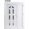 Dvojkrdlov vchodove dvere plastov Soft Linda+Panel Pln, Biela/Biela, 150x200 cm, av (Obr. 0)