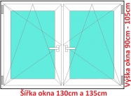 Okna OS+OS SOFT šířka 130 a 135cm x výška 90-105cm