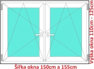 Okna OS+OS SOFT šířka 150 a 155cm x výška 110-125cm