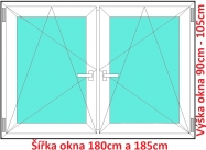 Okna OS+OS SOFT šířka 180 a 185cm x výška 90-105cm
