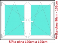 Okna OS+OS SOFT šířka 190 a 195cm x výška 90-105cm