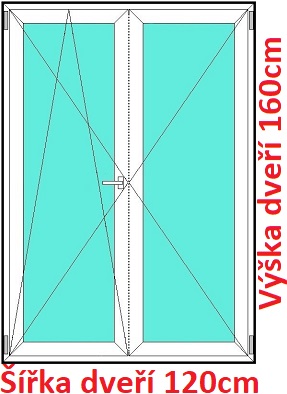 Dvoukřídlé balkonové dveře OS+O SOFT šířka 120cm a 125cm Dvoukřídlé balkonové dveře 120x160 cm, otevíravé a sklopné, Soft