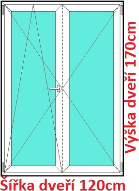 Dvoukřídlé balkonové dveře OS+O SOFT šířka 120cm a 125cm Dvoukřídlé balkonové dveře 120x170 cm, otevíravé a sklopné, Soft