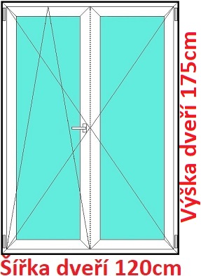 Dvoukřídlé balkonové dveře OS+O SOFT šířka 120cm a 125cm Dvoukřídlé balkonové dveře 120x175 cm, otevíravé a sklopné, Soft