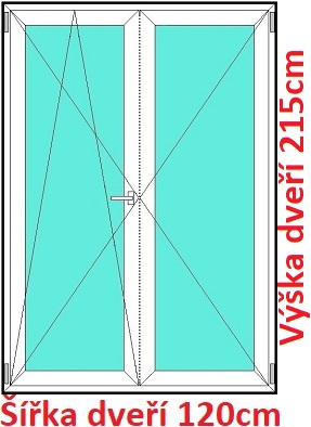 Dvoukřídlé balkonové dveře OS+O SOFT šířka 120cm a 125cm Dvoukřídlé balkonové dveře 120x215 cm, otevíravé a sklopné, Soft