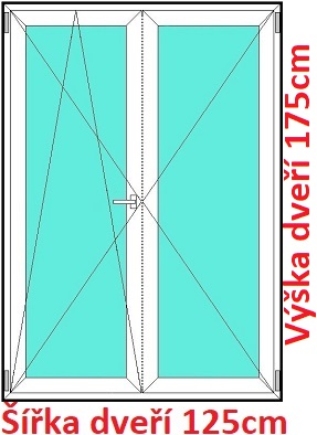 Dvoukřídlé balkonové dveře OS+O SOFT šířka 120cm a 125cm Dvoukřídlé balkonové dveře 125x175 cm, otevíravé a sklopné, Soft