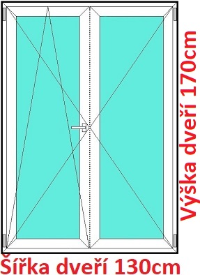 Dvoukřídlé balkonové dveře OS+O SOFT šířka 130cm a 135cm Dvoukřídlé balkonové dveře 130x170 cm, otevíravé a sklopné, Soft