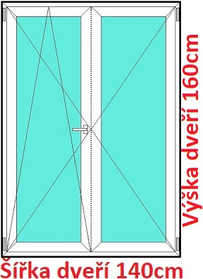 Dvoukřídlé balkonové dveře OS+O SOFT šířka 140cm a 145cm Dvoukřídlé balkonové dveře 140x160 cm, otevíravé a sklopné, Soft
