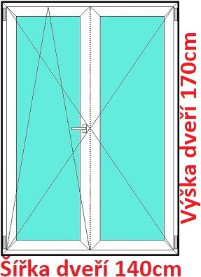 Dvoukřídlé balkonové dveře OS+O SOFT šířka 140cm a 145cm Dvoukřídlé balkonové dveře 140x170 cm, otevíravé a sklopné, Soft