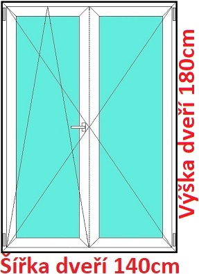 Dvoukřídlé balkonové dveře OS+O SOFT šířka 140cm a 145cm Dvoukřídlé balkonové dveře 140x180 cm, otevíravé a sklopné, Soft