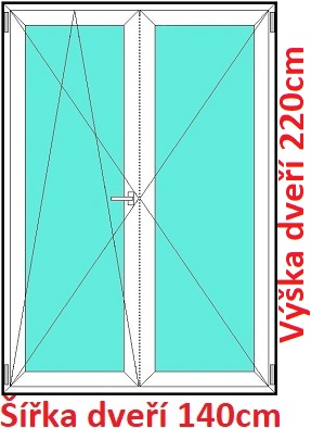 Dvoukřídlé balkonové dveře OS+O SOFT šířka 140cm a 145cm Dvoukřídlé balkonové dveře 140x220 cm, otevíravé a sklopné, Soft