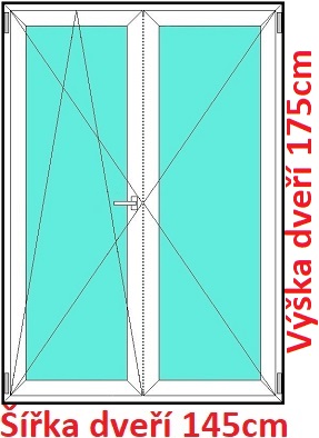 Dvoukřídlé balkonové dveře OS+O SOFT šířka 140cm a 145cm Dvoukřídlé balkonové dveře 145x175 cm, otevíravé a sklopné, Soft
