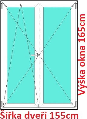 Dvoukřídlé balkonové dveře OS+O SOFT šířka 150cm a 155cm Dvoukřídlé balkonové dveře 155x165 cm, otevíravé a sklopné, Soft