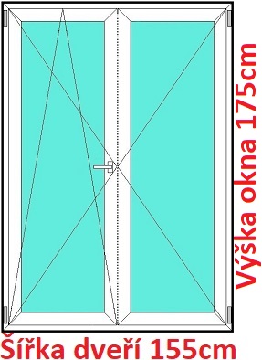 Dvoukřídlé balkonové dveře OS+O SOFT šířka 150cm a 155cm Dvoukřídlé balkonové dveře 155x175 cm, otevíravé a sklopné, Soft