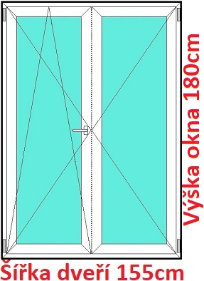 Dvoukřídlé balkonové dveře OS+O SOFT šířka 150cm a 155cm Dvoukřídlé balkonové dveře 155x180 cm, otevíravé a sklopné, Soft