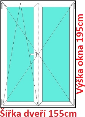 Dvoukřídlé balkonové dveře OS+O SOFT šířka 150cm a 155cm Dvoukřídlé balkonové dveře 155x195 cm, otevíravé a sklopné, Soft