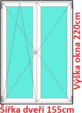 Dvoukřídlé balkonové dveře OS+O SOFT šířka 150cm a 155cm Dvoukřídlé balkonové dveře 155x220 cm, otevíravé a sklopné, Soft