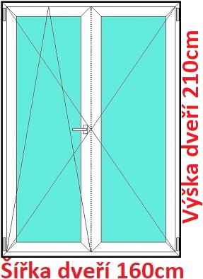Dvoukřídlé balkonové dveře OS+O SOFT šířka 160cm a 165cm Dvoukřídlé balkonové dveře 160x210 cm, otevíravé a sklopné, Soft