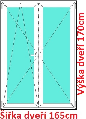 Dvoukřídlé balkonové dveře OS+O SOFT šířka 160cm a 165cm Dvoukřídlé balkonové dveře 165x170 cm, otevíravé a sklopné, Soft